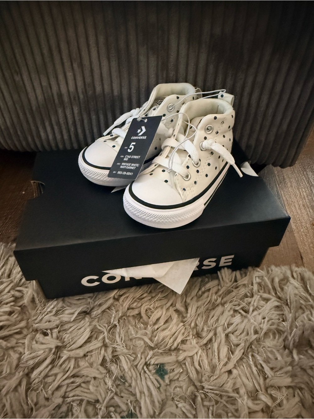 Converse Kids White High-Top Sneakers with Black Trim